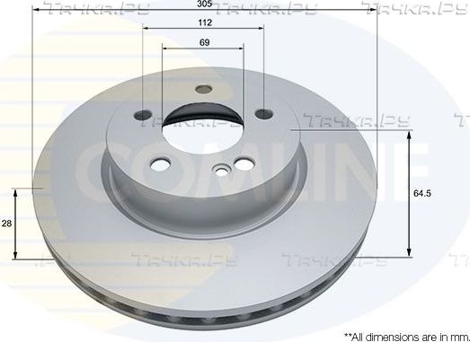 Тормозной диск Comline Comline передний для Mercedes-Benz E-Класс V (W213, S213, C238) 2016-2026. Артикул ADC4014V