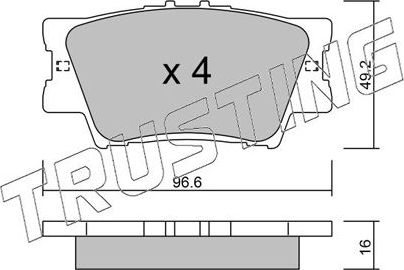 Тормозные колодки Trusting. Артикул 765.0
