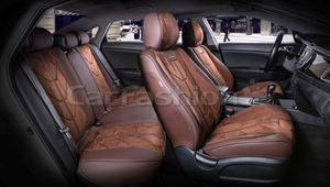 Комплект универсальных каркасных чехлов CarFashion 5D Start Plus на сидения авто, цвет Кофе/Кофе/Кофе. Артикул 22297