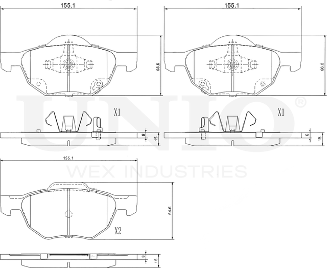 Колодки тормозные дисковые, комплект (Unio). Артикул BRP-20054