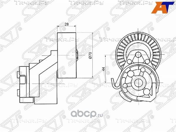 НАТЯЖИТЕЛЬ РЕМНЯ FIAT DUCATOIVECO DAILY 2,2 02- (SAT). Артикул ST504086751