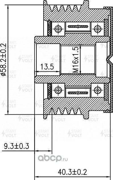Муфта генератора обгонная StartVOLT. Артикул SGP 0810