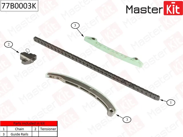 77B0003K Комплект цепи ГРМ Ford Focus II/C-Max 2.0i AODA/AODB 04> (без звездочек) (Master KIT) Master KIT. Артикул 77b0003k