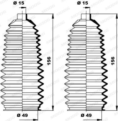 Пыльник рулевой рейки (комплект) MOOG. Артикул K150197