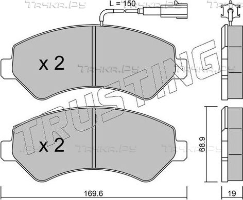 Тормозные колодки Trusting передние для Citroen Jumper II 2011-2026. Артикул 725.1