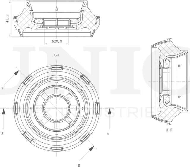Опора амортизационной стойки (Unio). Артикул RMP-13024