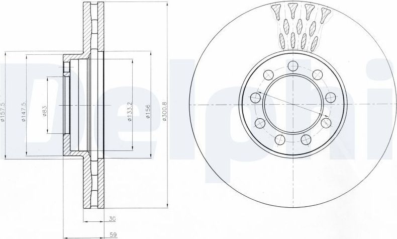 Тормозной диск Delphi. Артикул BG9062