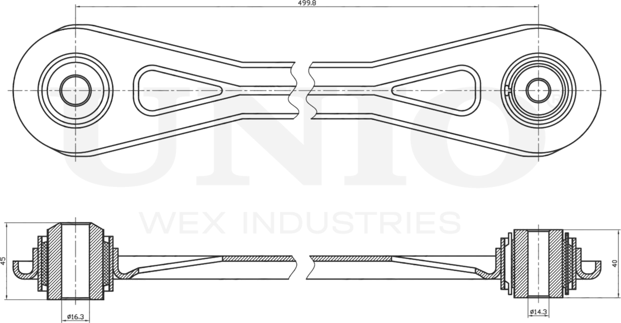 Тяга/стойка стабилизатора (Unio). Артикул SSP-50007