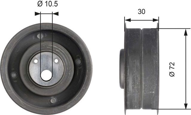 Натяжной ролик (натяжитель) ремня ГРМ Gates (Металл). Артикул T41080