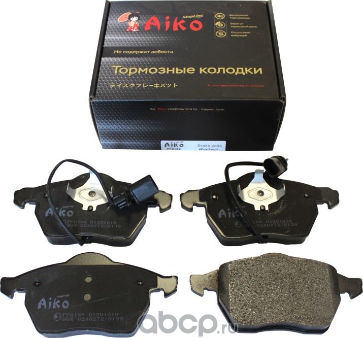 Колодки AUDI A4/A6, OPEL Vectra, VW Golf, Passat, SKODA Superb (2001-2009) перед (Aiko). Артикул PF0188