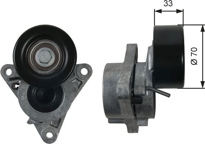 Натяжной ролик (натяжитель) приводного клинового зубчатого ремня Gates DriveAlign™. Артикул T39171