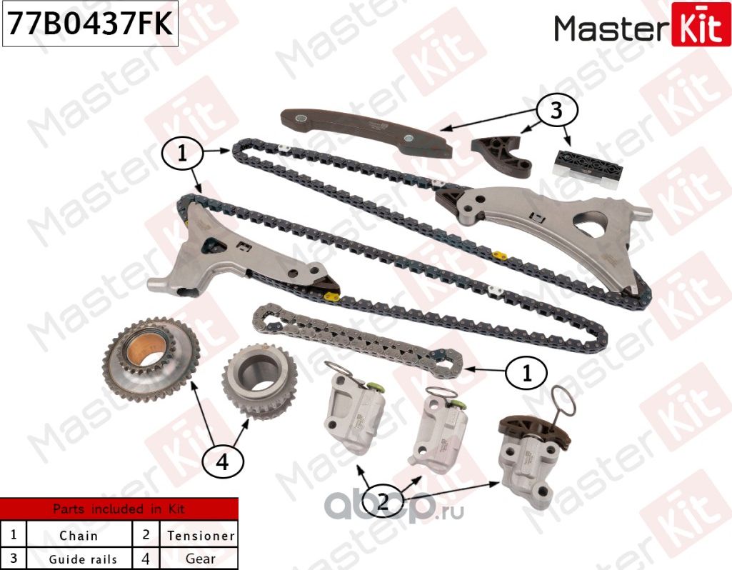 77B0437FK Комплект цепи ГРМ MERCEDES-BENZ M276.950/952/954/955/956/957/958/960 (Master KIT). Артикул 77B0437FK