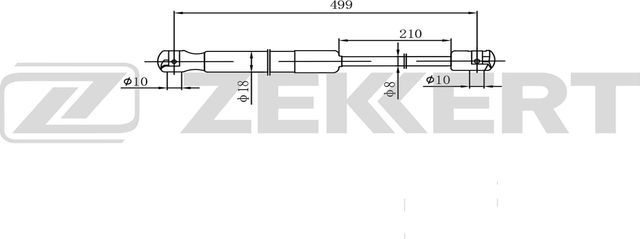 Амортизатор (упор) багажника Zekkert правый для Audi A4 IV (B8) 2007-2015. Артикул GF-2610