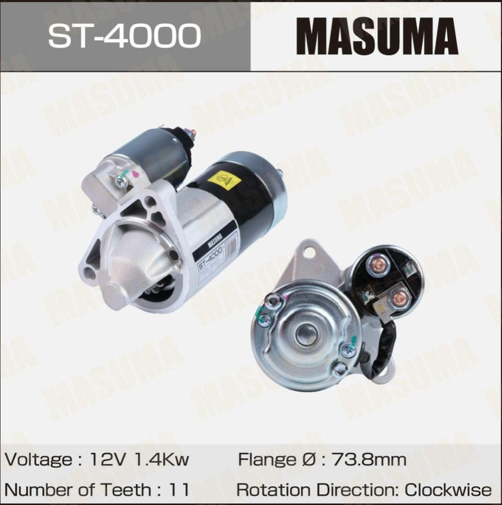 Стартер MASUMA, MAZDA / P5 SKYACTIVE, PE-VPS, Masuma. Артикул ST4000