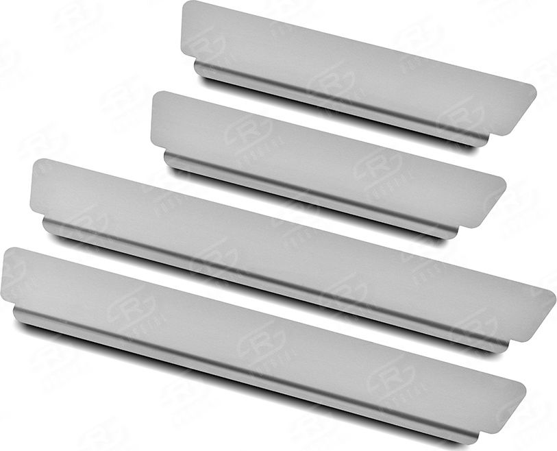 Накладки RusStal на пороги (лист нерж. шлифованный) для Hyundai Santa Fe IV рестайлинг 2021-2026. Артикул HYSFE21-02