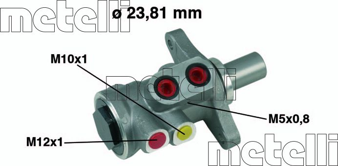 Тормозной цилиндр главный Metelli (алюминий). Артикул 05-0448