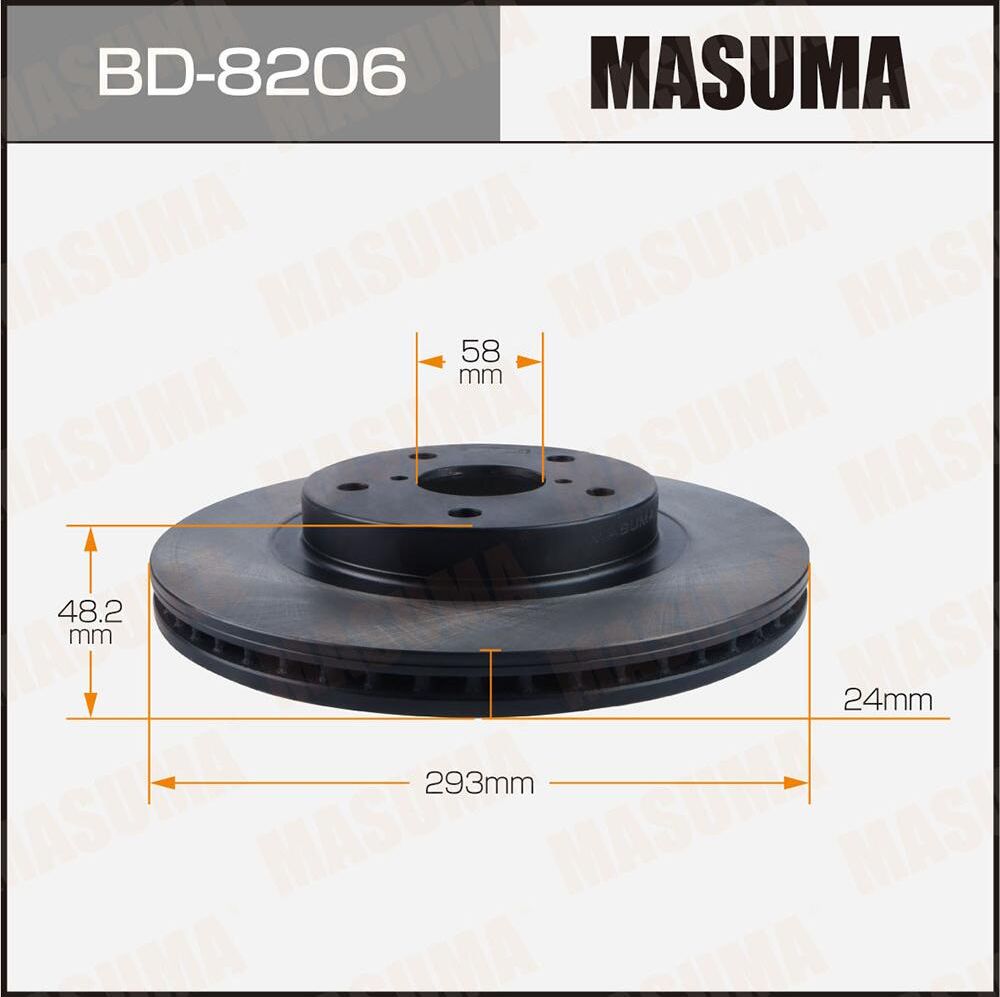 Диск тормозной MASUMA, front SUBARU FORESTER SK5 [уп.2] Masuma. Артикул BD8206