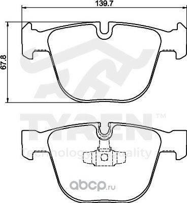 Колодки тормозные дисковые | зад | (Tyren). Артикул TYR1210781