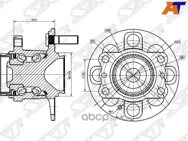 Ступичный узел RR HYUNDAI SOLARISACCENTKIA RIO (SAT). Артикул ST527500U000