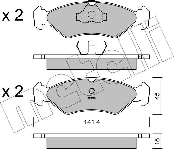 Тормозные колодки Metelli. Артикул 22-0073-0