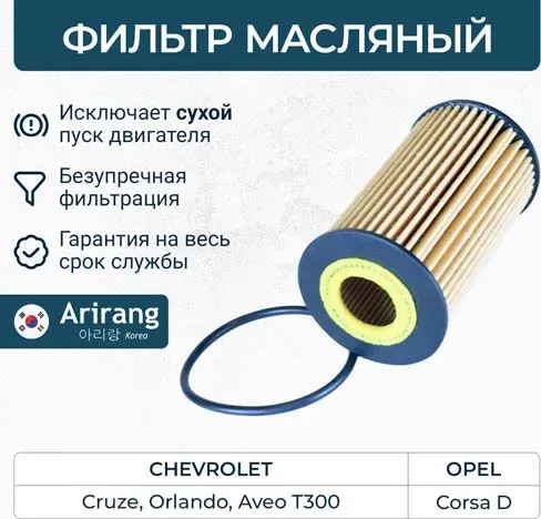 Фильтр масляный (Arirang). Артикул ARG322245