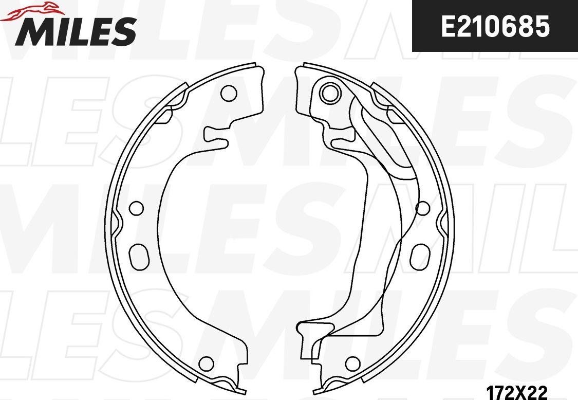 Тормозные колодки (стояночная тормозная система) Miles. Артикул E210685