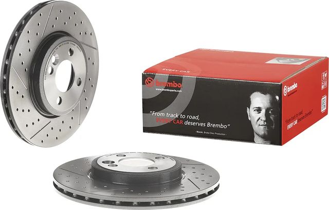 Тормозной диск Brembo UV Coated передний для MINI Hatch I ((R50, R53) 2002-2006. Артикул 09.A047.21