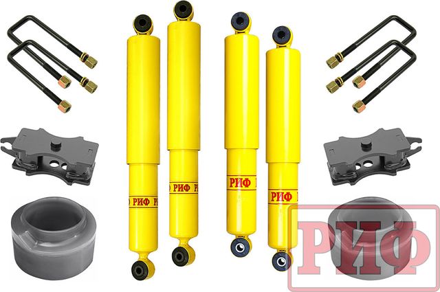 Лифт-комплект РИФ лайт 2 для УАЗ Hunter 2003-2020, лифт 50 мм. Артикул RIF-Hun-50-lite