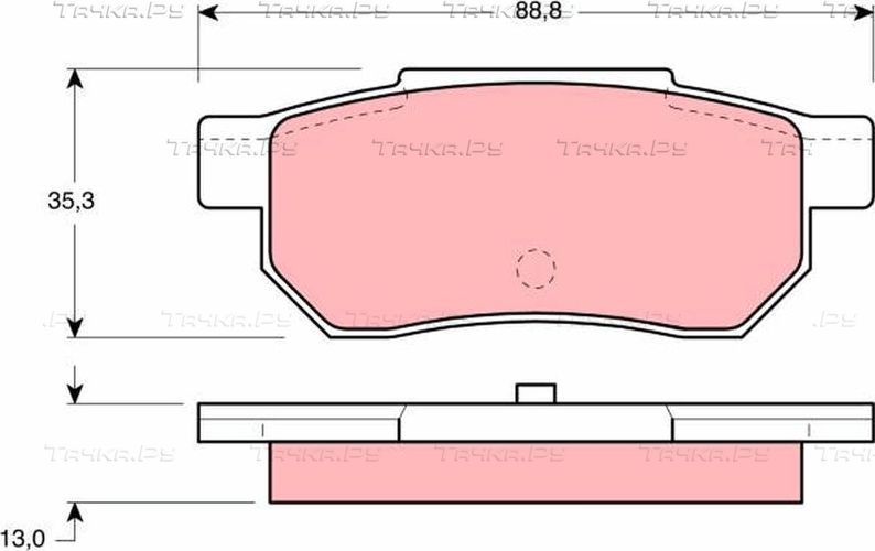 Тормозные колодки TRW задние для Honda Accord III 1985-1989. Артикул GDB775