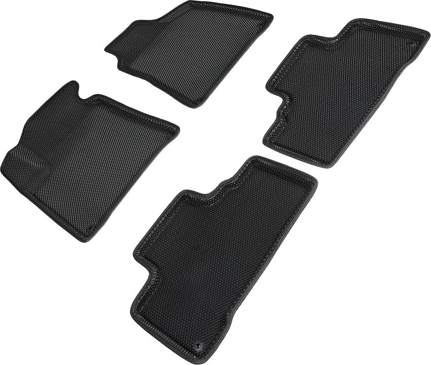 Коврики Seintex 3D EVA Соты для салона SsangYong Actyon II 2010-2026 ЧЕРНЫЕ. Артикул 95434