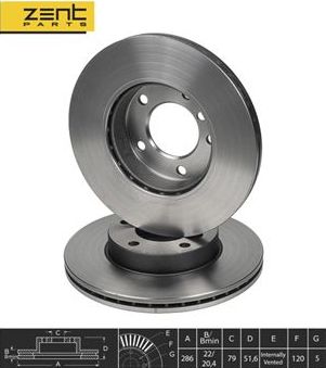 Тормозной диск Zentparts. Артикул Z06061