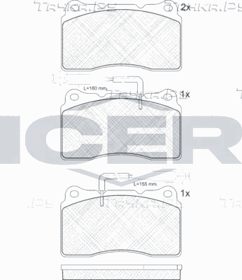 Тормозные колодки Icer. Артикул 181730