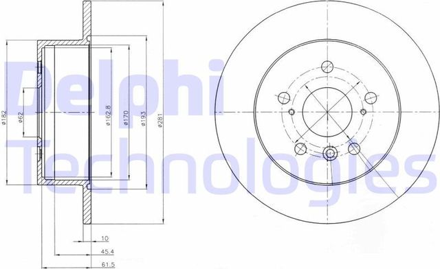 Тормозной диск Delphi задний для Lexus ES VI 2012-2018. Артикул BG4268