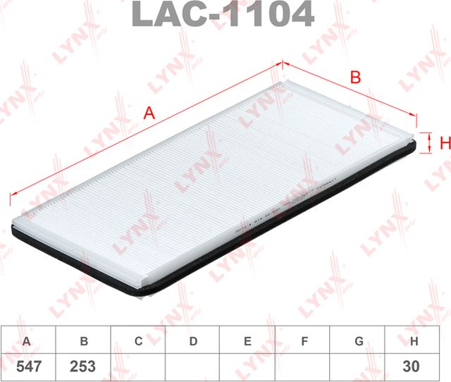 Салонный фильтр LYNXauto. Артикул LAC-1104