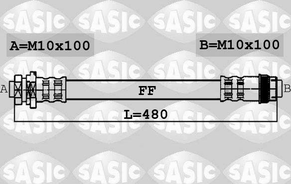 Тормозной шланг Sasic задний левый для Nissan Interstar 2002-2026. Артикул 6604029