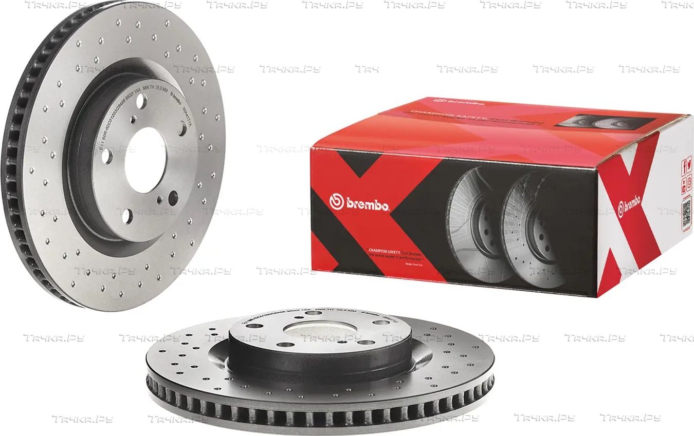 Тормозной диск Brembo XTRA передний для Toyota Matrix II (E140) 2008-2014. Артикул 09.A417.1X
