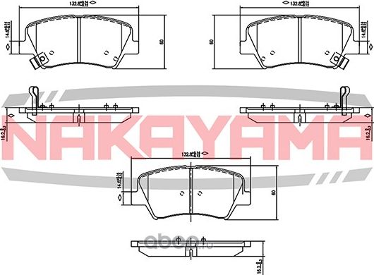 Торм.колодки передн. HYUNDAI ELANTRA 1.6/1.8 11-, KIA Sorento 2.0CRDi/2.0CRDi 4W (Nakayama). Артикул HP8618NY