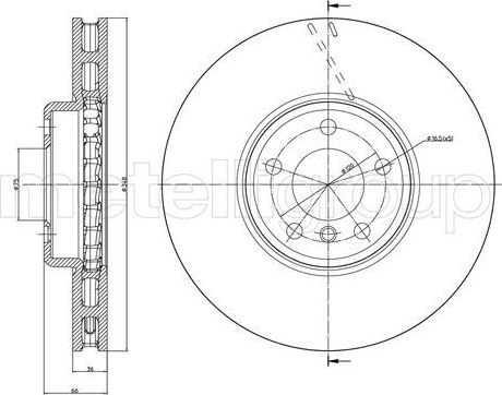 Тормозной диск Trusting передний правый для BMW 5 VI (F10/F11/F07) 2009-2017. Артикул DF1648