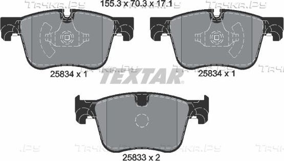 Тормозные колодки Textar Q+ передние для Citroen C4 Picasso I 2008-2013. Артикул 2583401