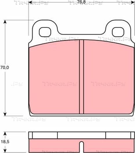 Тормозные колодки TRW передние для Volkswagen Transporter T3 1979-1987. Артикул GDB407