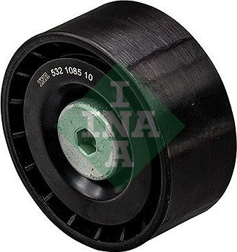 Направляющий (ведущий) ролик приводного поликлинового ремня Ina (полимерный материал) для Scania P 2003-2015. Артикул 532 1085 10