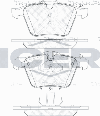 Тормозные колодки Icer передние для Jaguar XF I 2008-2015. Артикул 182149