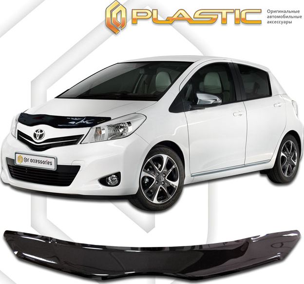 Дефлектор СА Пластик для капота Classic черный для Toyota Yaris P3 2011-2014. Артикул 2010010111045