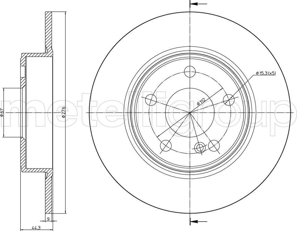 Тормозной диск Metelli. Артикул 23-1437C