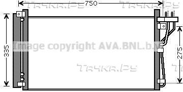 Радиатор кондиционера (конденсатор) AVA (алюминий). Артикул HY5184D