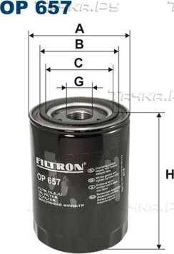 Масляный фильтр Filtron. Артикул OP 657