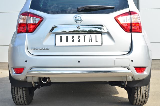 Защита RusStal задняя 75х42 овальная для Nissan Terrano III 2014-2026. Артикул NTRZ-001798