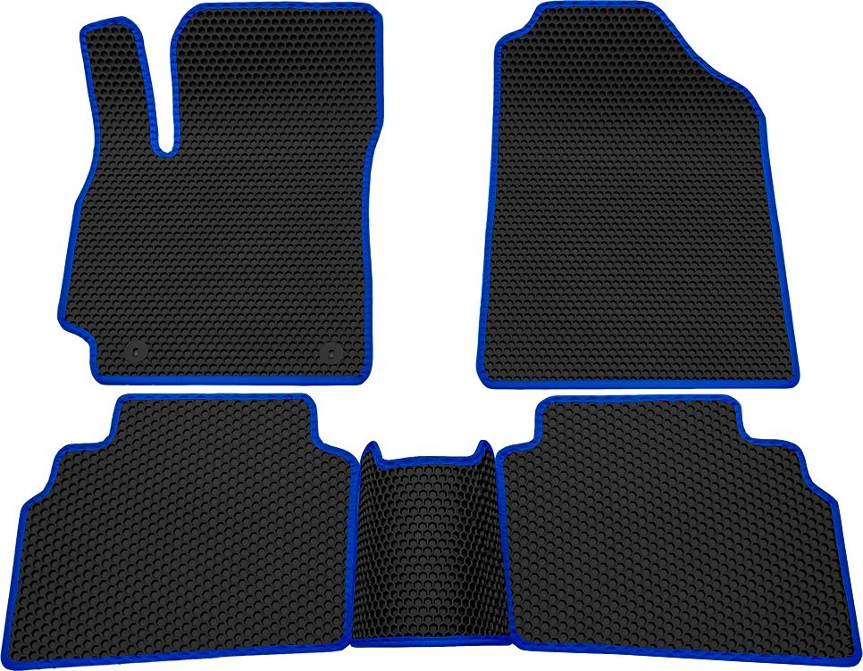 Коврики Rezkon EVA Соты для салона Kia Seltos 2020-2026 Синий кант. Артикул 9121050103