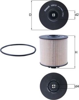 Топливный фильтр Mahle-Knecht. Артикул KX 67/2D