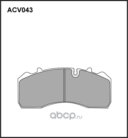 Колодки тормозные BPW дисковые (с выточкой под датчик износа, KNORR SB3745) ALLI (Allied Nippon). Артикул ACV043KHD